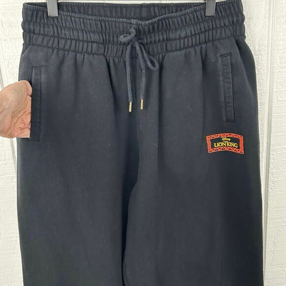 Disney Lion King Wide Leg Sweatpants Lounge Graphic Simba Black Women L - Picture 4 of 8